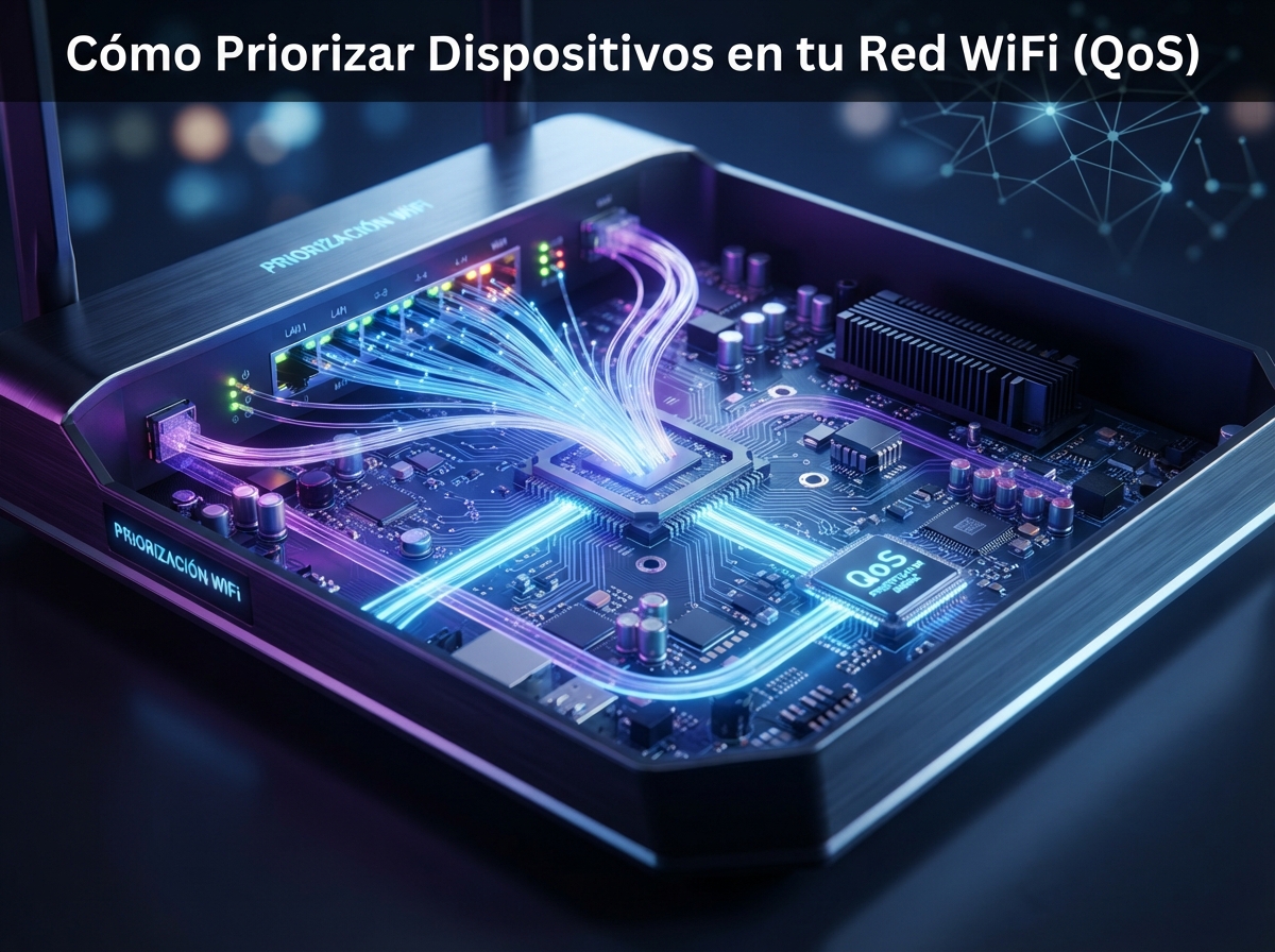 Detalles visuales de Cómo Priorizar Dispositivos en tu Red WiFi (QoS)