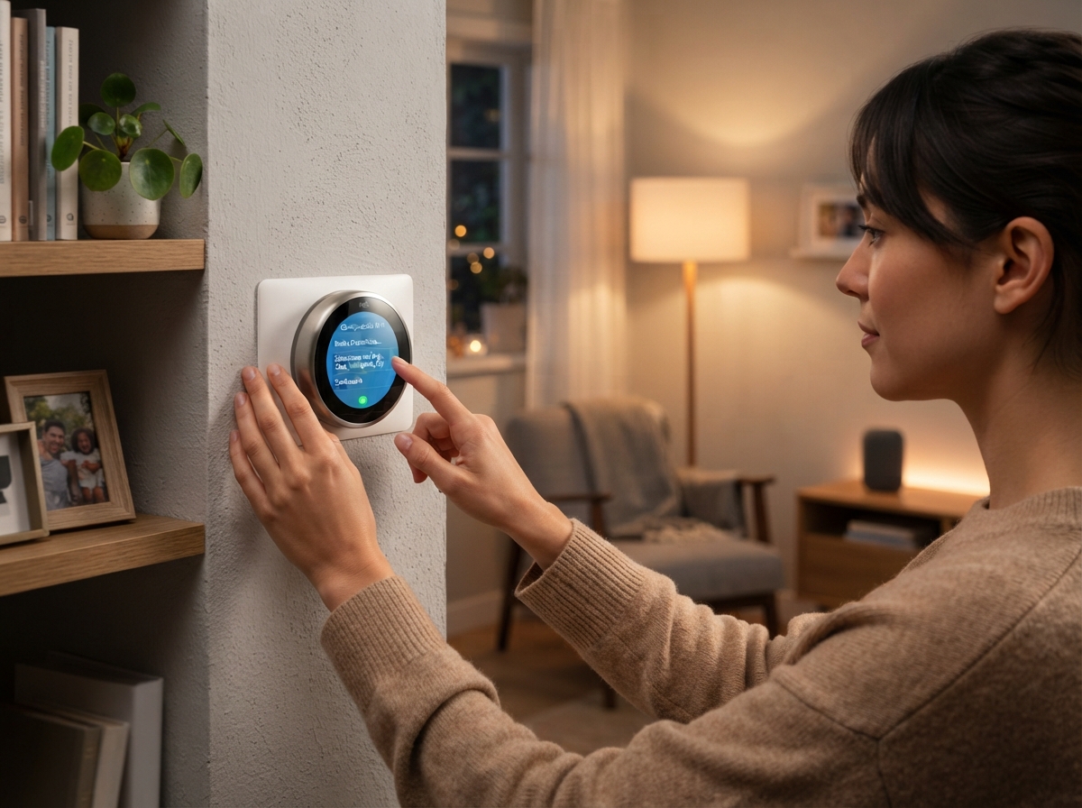 Detalles visuales de Cómo Configurar un Termostato Inteligente Conectado a WiFi