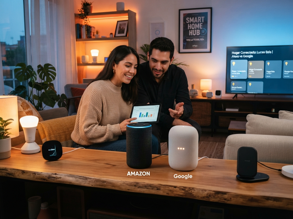 Detalles visuales de Alexa vs Google Home: ¿Cuál Asistente Elegir para tu Hogar Conectado?