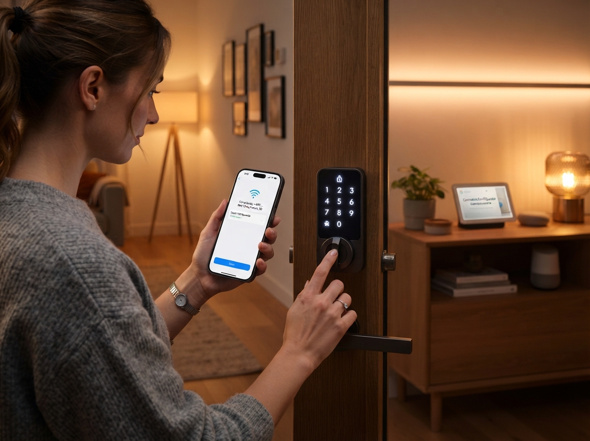 Detalles visuales de Cómo Configurar una Cerradura Inteligente Conectada a WiFi